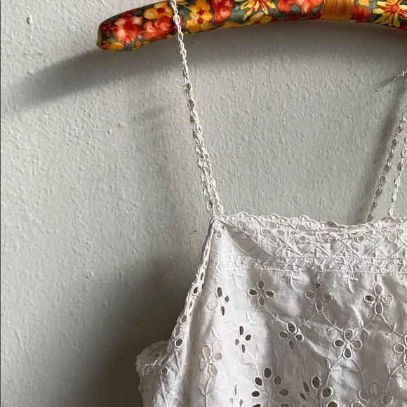 🦋 Free People New Romantics Trapeze Eyelet Top 100% Cotton - Picture 2 of 5